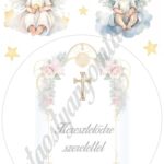 A4 tortaostya szett – Keresztelő 1