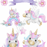 A4 tortaostya szett – Unikornis 3