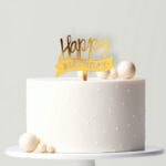 Happy birthday műanyag tortabeszúró (arany)