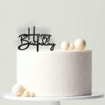 Happy birthday műanyag tortabeszúró (fekete)