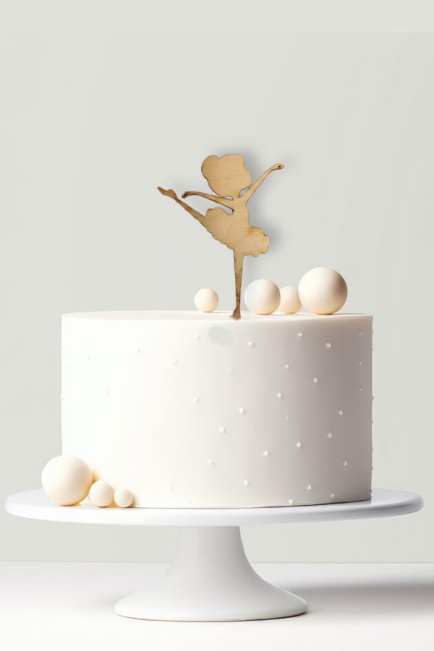 Lézervágott fa tortabeszúró- Balerina