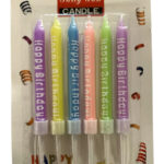 Szálas színes gyertya 6 db- os