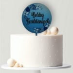 Nyomtatott fa tortabeszúró- Kék rózsás