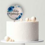 Plexi tortabeszúró- Kék virágos