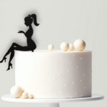 Fa tortabeszúró- Női sziluett fekete