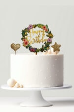 Happy Birthday tortabeszúró szett - Pillangós