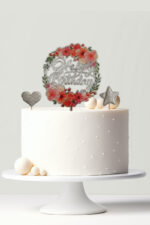 Happy Birthday  tortabeszúró szett - Virágos (ezüst)