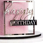 Happy birthday akril topper-rose gold