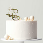 Happy birthday műanyag tortabeszúró- Arany