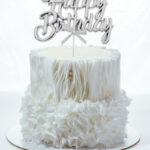 Happy birthday tortadekoráció - Ezüst