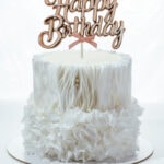 Happy birthday tortadekoráció - Rose gold