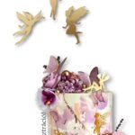 Arany tündérek – 3 darabos akril tortadekor szett