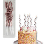 Szálas spirál gyertya 6 db - Rose gold