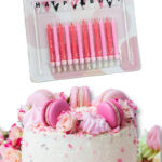 Tortagyertya szett girlanddal- piros és pink