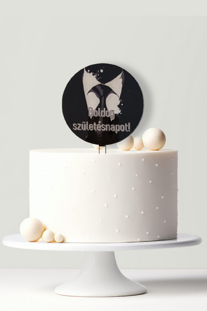 UV nyomtatott akril tortabeszúró - Nyakkendő - Image 1