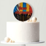 UV nyomtatott akril tortabeszúró - Szuperhős