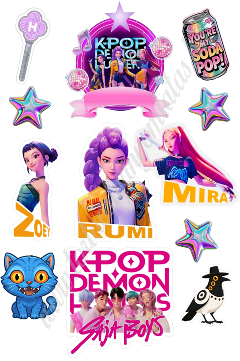 K-Pop démonvadászok 2 A4 tortaostya szett – K-Pop Démonvadászok 2 - Image 1