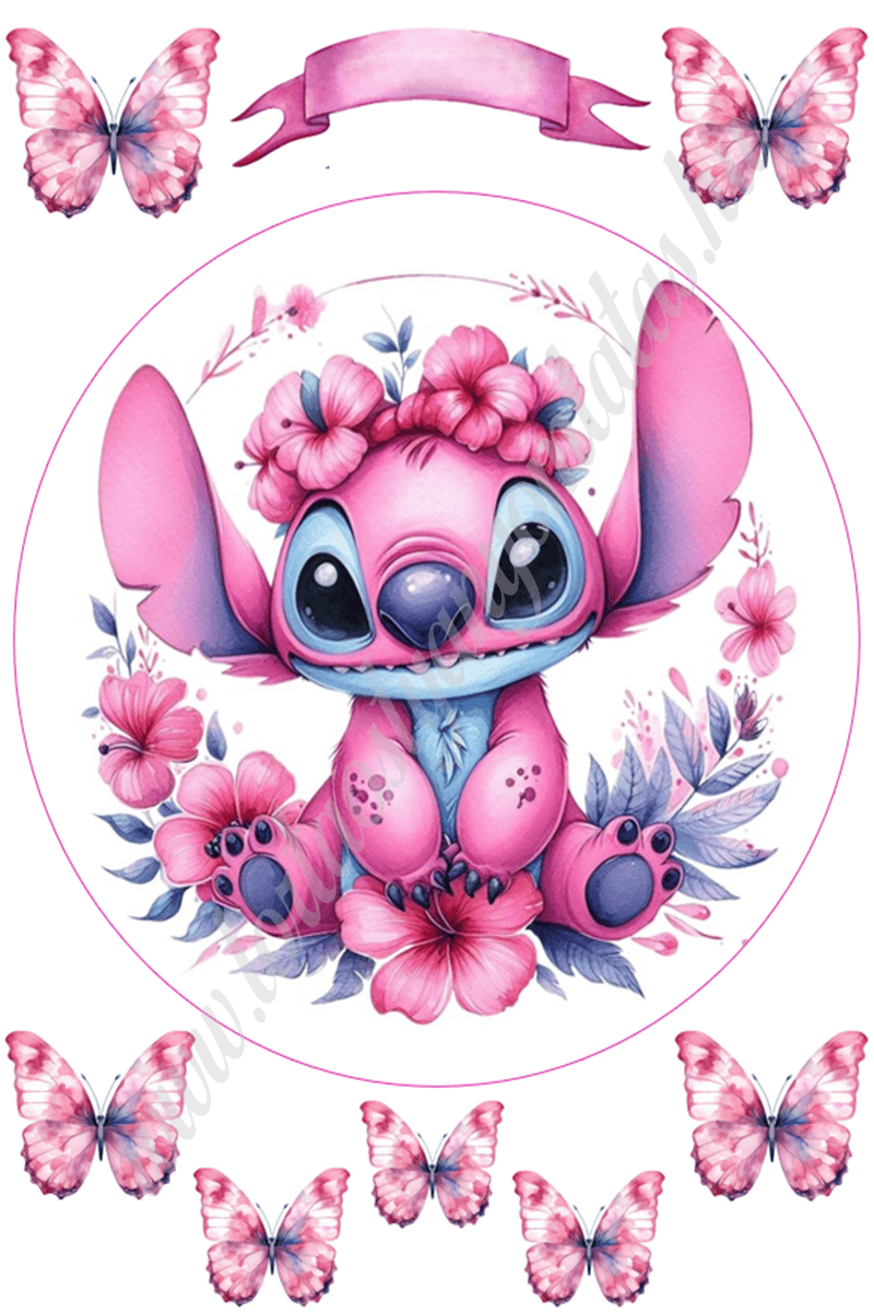 Stitch 4 A4 tortaostya szett – Stitch Angel - Image 1