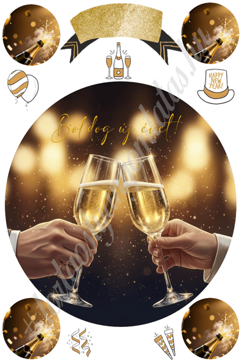 Szilveszter A4 tortaostya szett – Szilveszter - Image 1