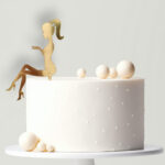 Műanyag tortabeszúró - Arany női sziluett