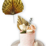 Pálmalevél papír tortadísz -arany