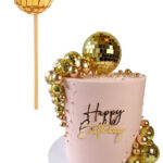 Disco tükörgömb tortadekoráció - 3cm arany