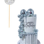 Disco tükörgömb tortadekoráció - 3cm ezüst