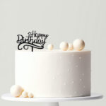 Happy Birthday  tortadekoráció – fekete 2