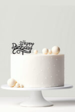 Happy Birthday  tortadekoráció – fekete 2