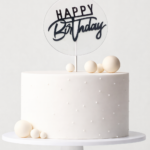 Happy Birthday  tortadekoráció – fekete