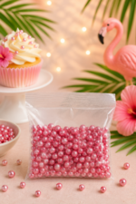 Cake Masters dekor cukorgyöngy - Metál pink (7mm, 60g)