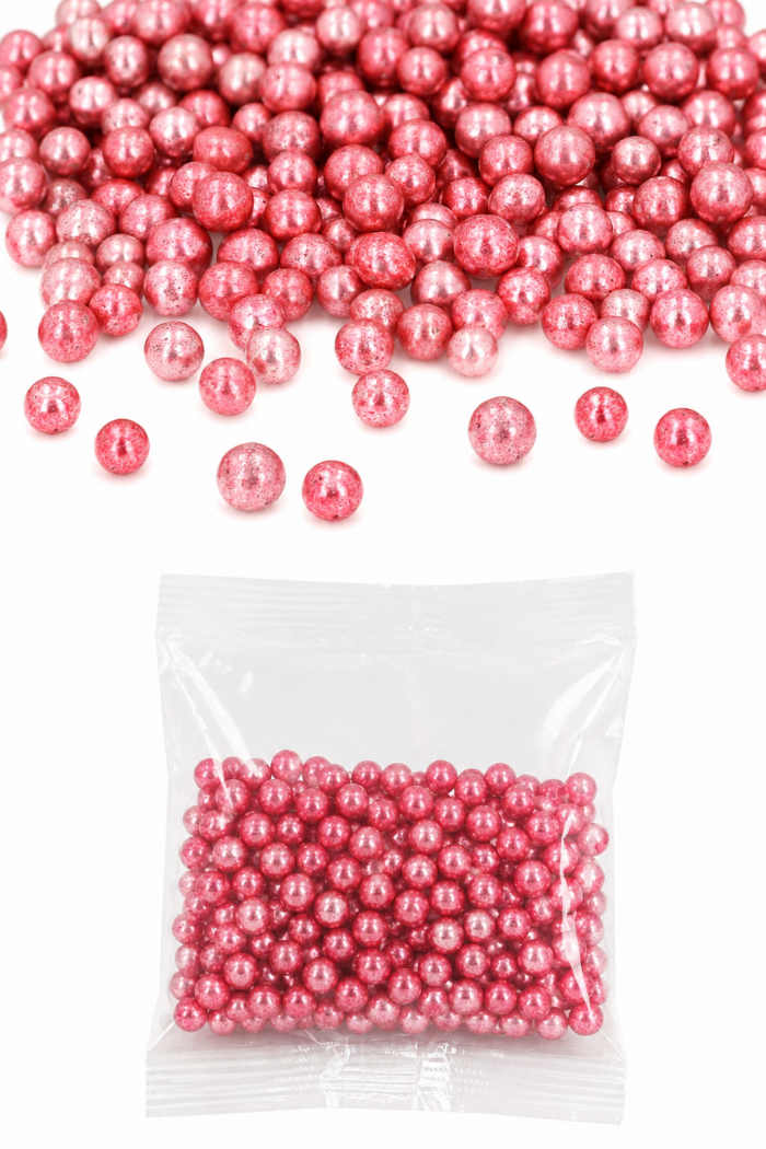 Cake Masters dekor cukorgyöngy - Metál pink (7mm, 60g) - Image 2