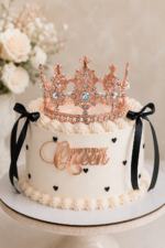 Rose gold korona tortadekoráció – A prémium dekoráció tortára - Image 2