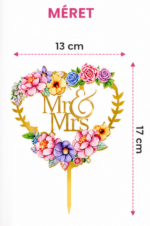 Mr & Mrs virágos tortabeszúró - Image 2
