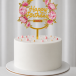 Happy Birthday tortabeszúró - bazsarózsás