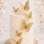 Pillangó arany tortadekoráció – 6 db