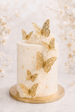 Pillangó arany tortadekoráció – 6 db