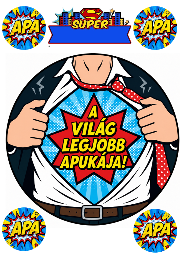Apák napja 2 A4 tortaostya szett – Apák napja 2 - Image 1