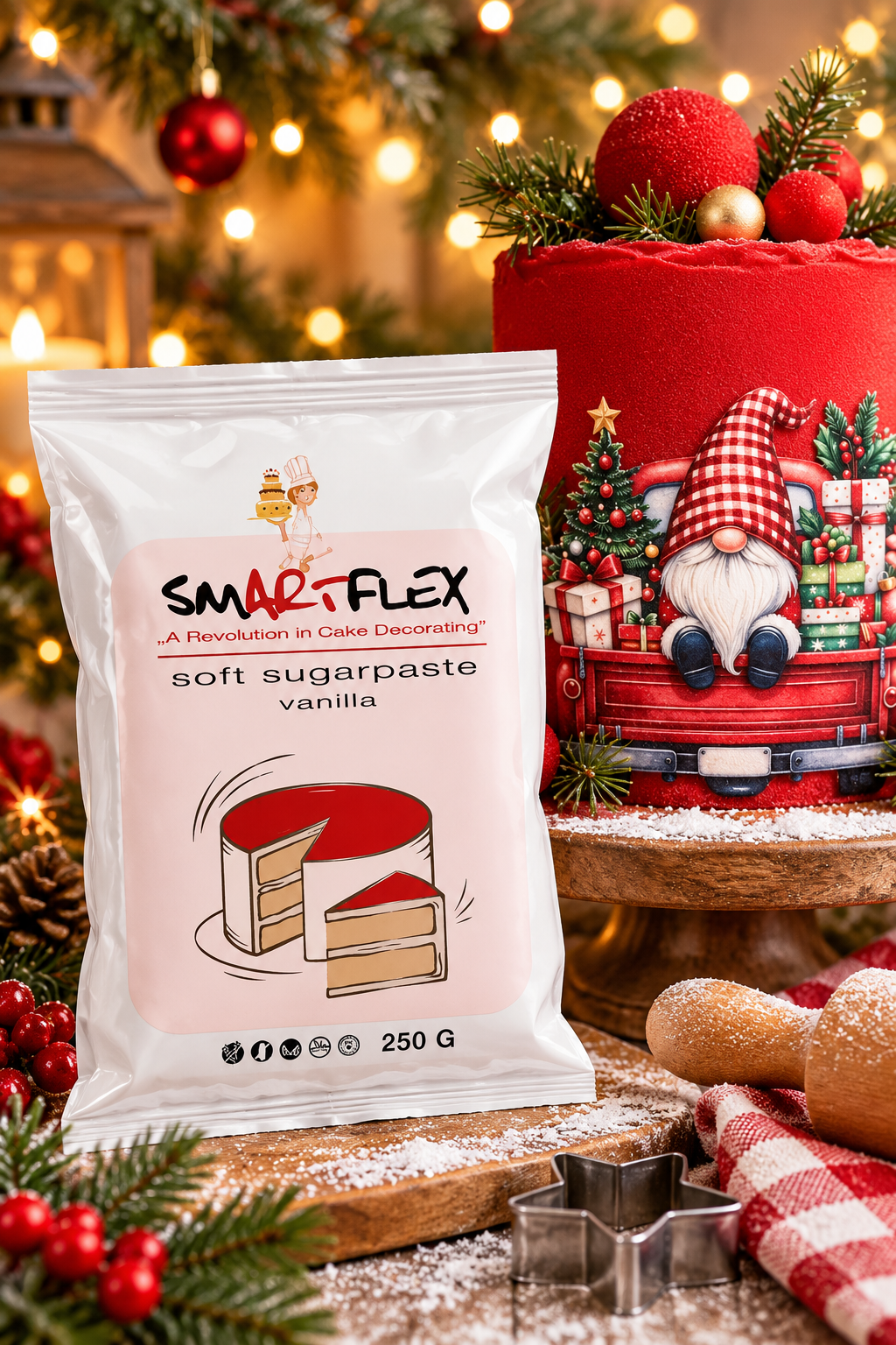 Karácsonyi Smartflex sütiünnep Smartflex Soft burkolómassza- Piros - Image 1
